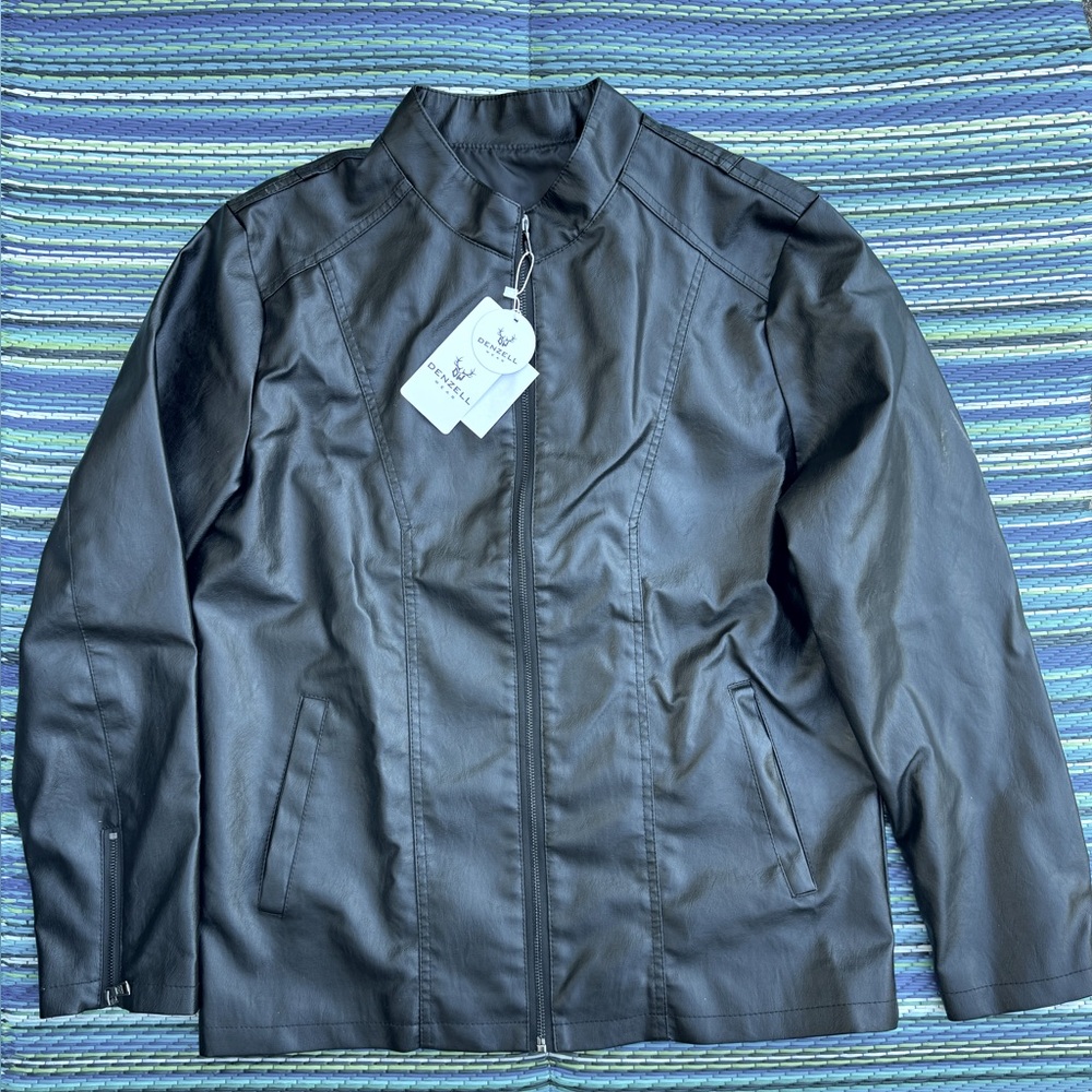 Denzell Leather men’s L black jacket - NWT